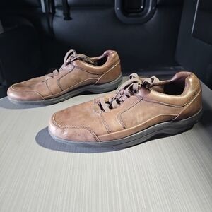 Rockport Adidas Adiprene Brown Leather Comfort Shoes Men's 9.5M Good PreOwned